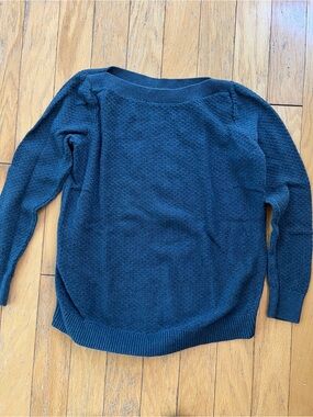 LOFT Navy Textured Knit Sweater